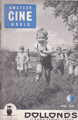 AMATEUR CINE WORLD magazine side cover April 1959
