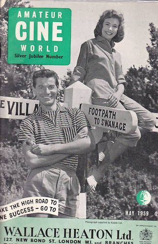 AMATEUR CINE WORLD magazine side cover May 1959