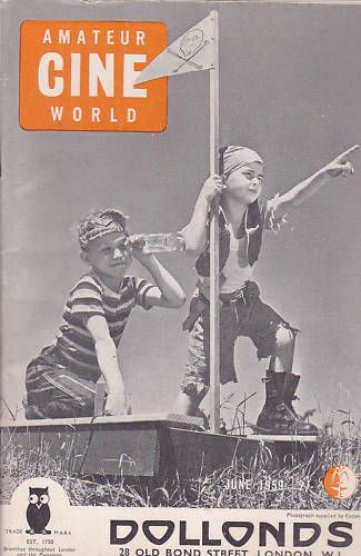 AMATEUR CINE WORLD magazine side cover June 1959