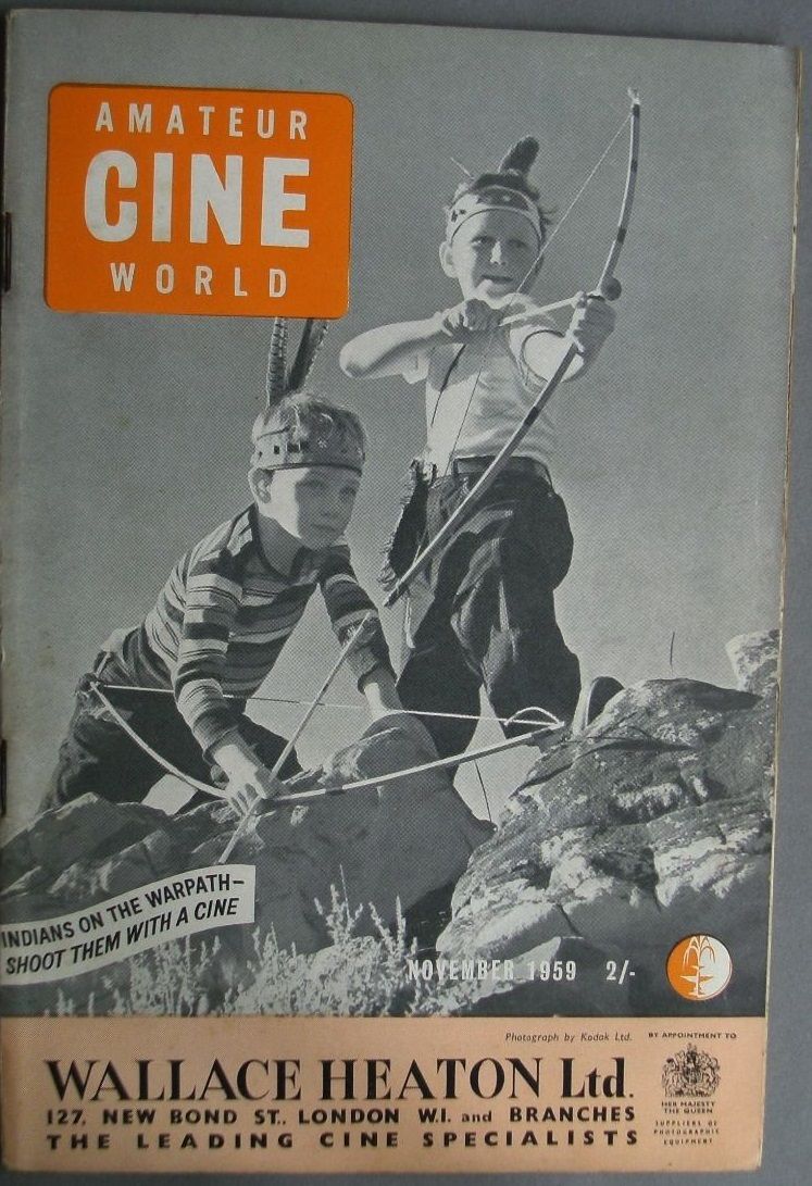AMATEUR CINE WORLD magazine side cover November 1959