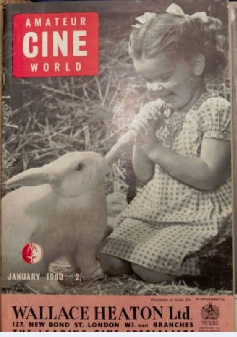 AMATEUR CINE WORLD magazine side cover January 1960