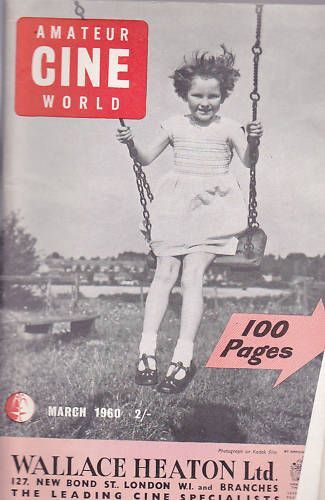 AMATEUR CINE WORLD magazine side cover March 1960
