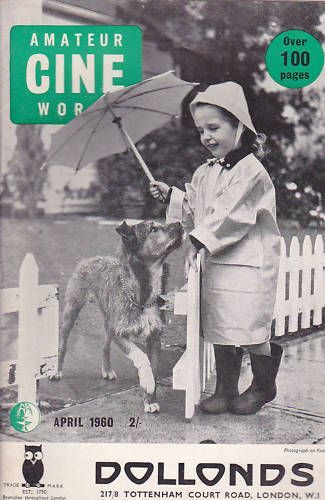 AMATEUR CINE WORLD magazine side cover April 1960