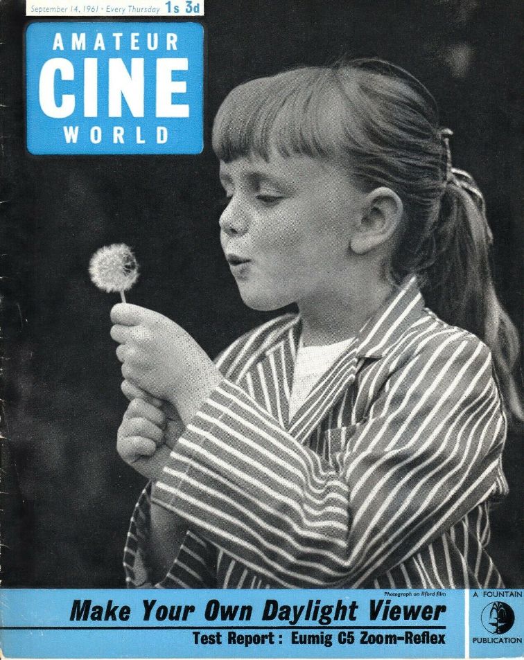 AMATEUR CINE WORLD magazine side cover 14 September 1961