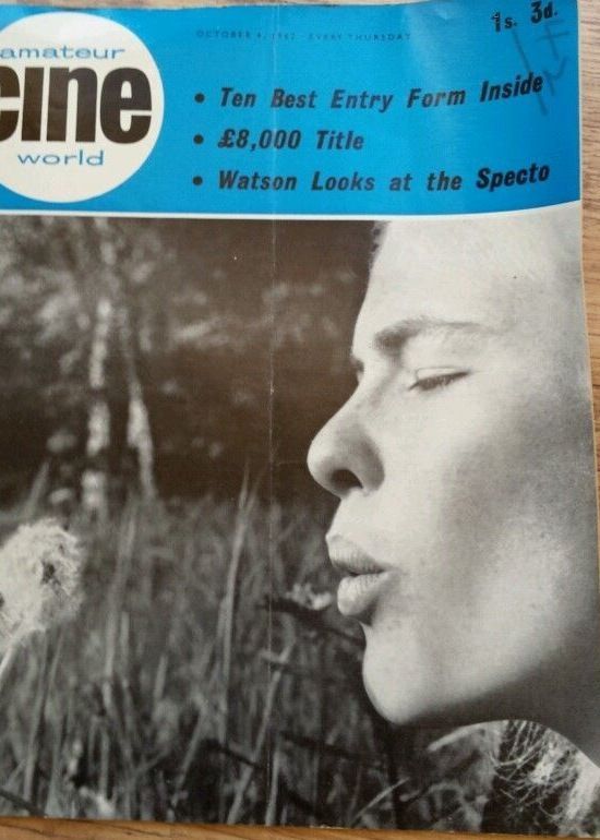 AMATEUR CINE WORLD magazine side cover 4 October 1962