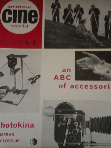 AMATEUR CINE WORLD magazine side cover 11 April 1963