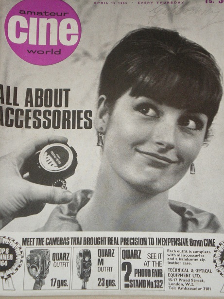 AMATEUR CINE WORLD magazine side cover 15 April 1965
