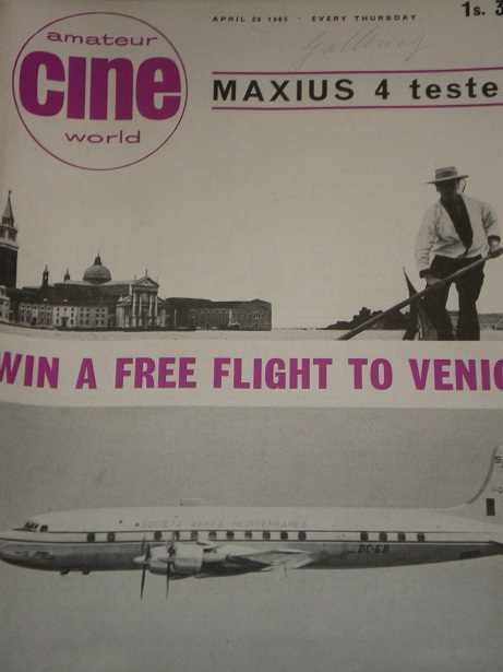 AMATEUR CINE WORLD magazine side cover 29 April 1965