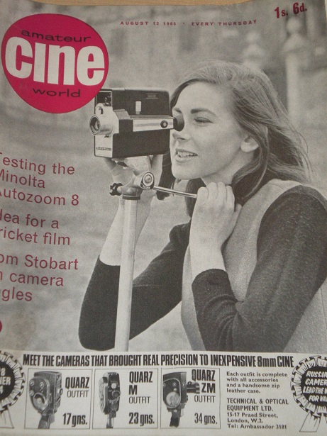 AMATEUR CINE WORLD magazine side cover 12 August 1965