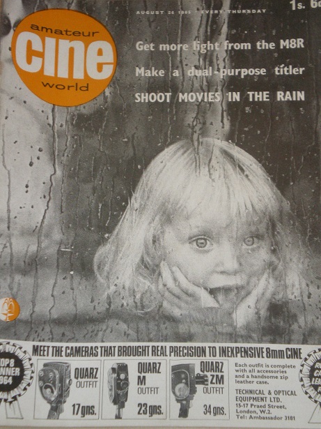 AMATEUR CINE WORLD magazine side cover  Vol 10 # 9 26 August 1965