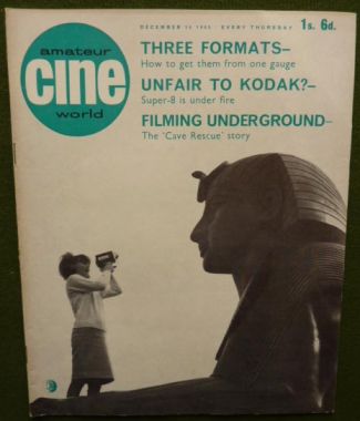 AMATEUR CINE WORLD magazine side cover  Vol 10 # 25 16 December 1965