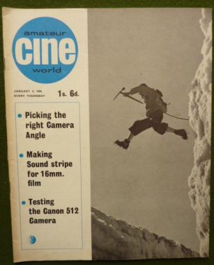 AMATEUR CINE WORLD magazine side cover  Vol 11 # 1 6 January 1966