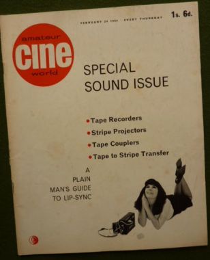 AMATEUR CINE WORLD magazine side cover  Vol 11 # 8 24 February 1966