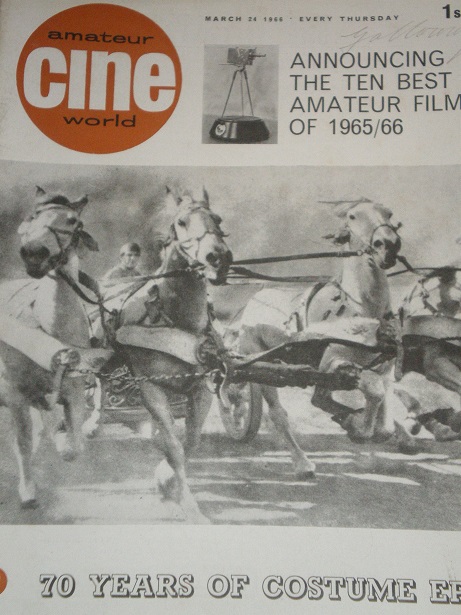 AMATEUR CINE WORLD magazine side cover  Vol 11 # 12 24 March 1966