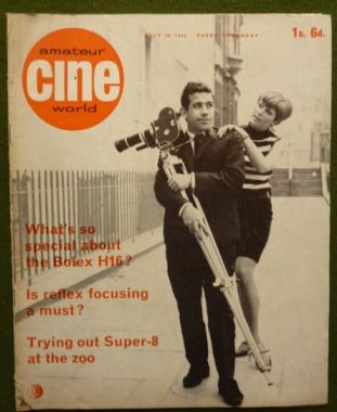 AMATEUR CINE WORLD magazine side cover  Vol 12 # 4 28 July 1966