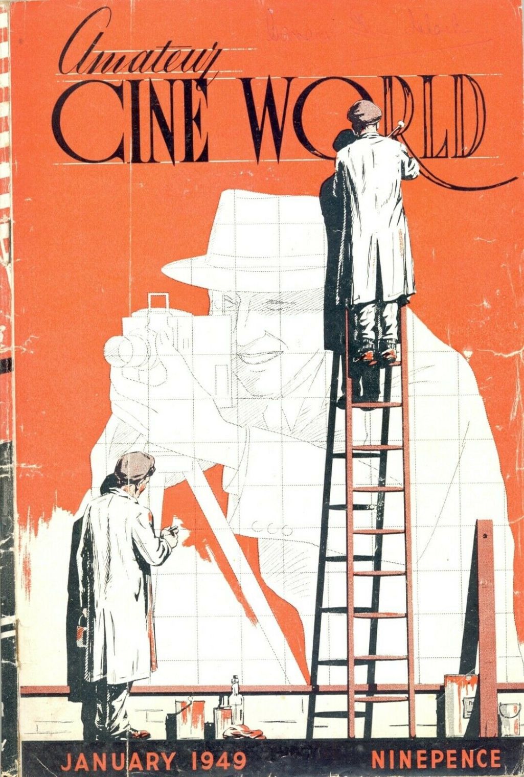 AMATEUR CINE WORLD magazine side cover  January 1949