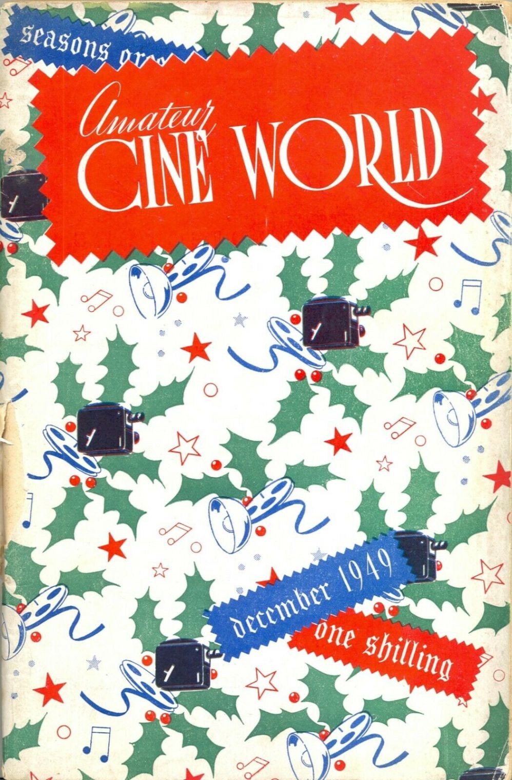 AMATEUR CINE WORLD magazine side cover  December 1949