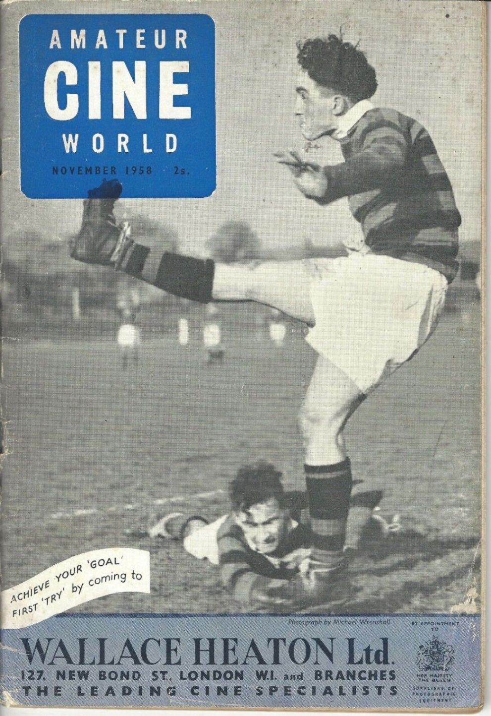 AMATEUR CINE WORLD magazine side cover  November 1958