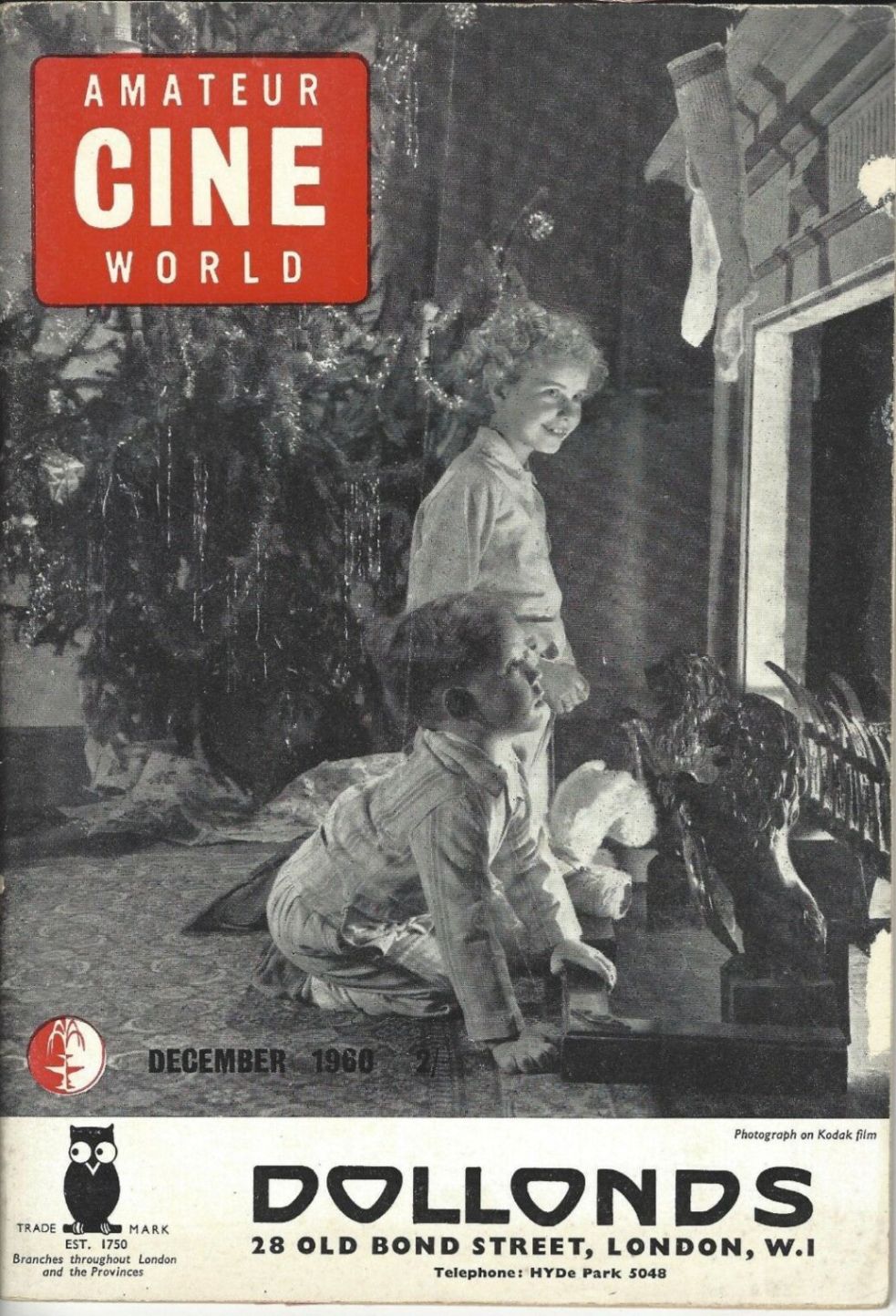 AMATEUR CINE WORLD magazine side cover  December 1960