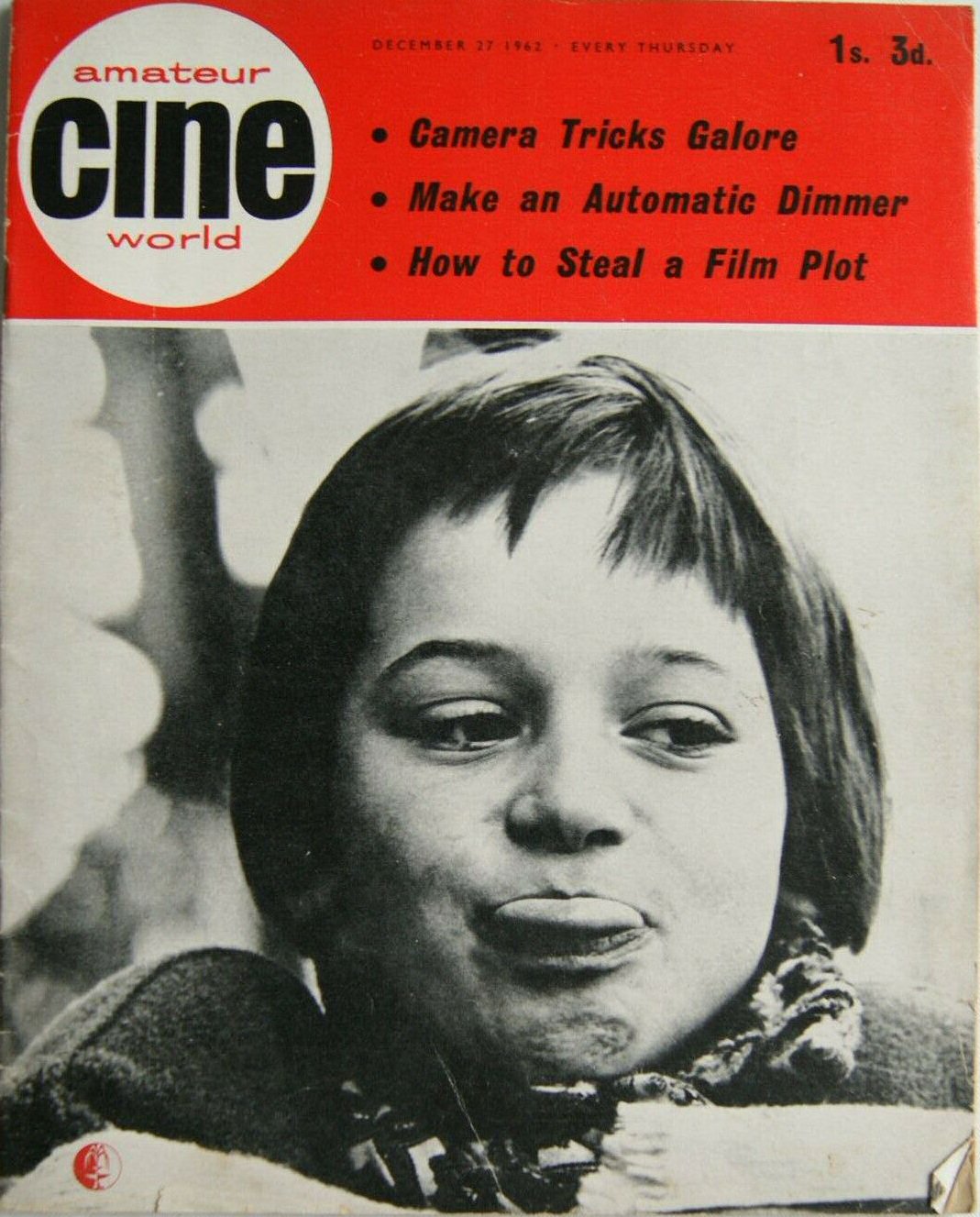 AMATEUR CINE WORLD magazine side cover 27 December 1962