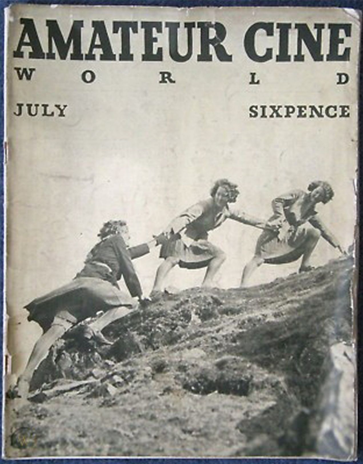 AMATEUR CINE WORLD magazine side cover  July 1934