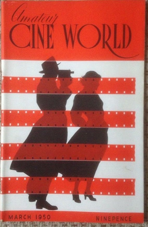 AMATEUR CINE WORLD magazine side cover March 1950