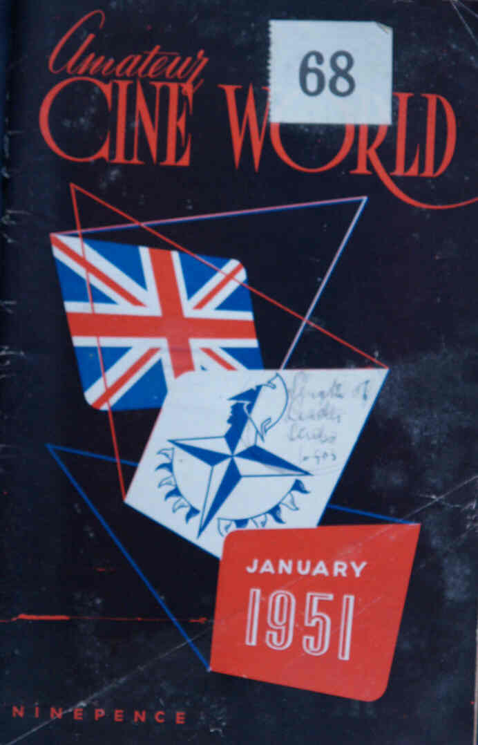 AMATEUR CINE WORLD magazine side cover January 1951
