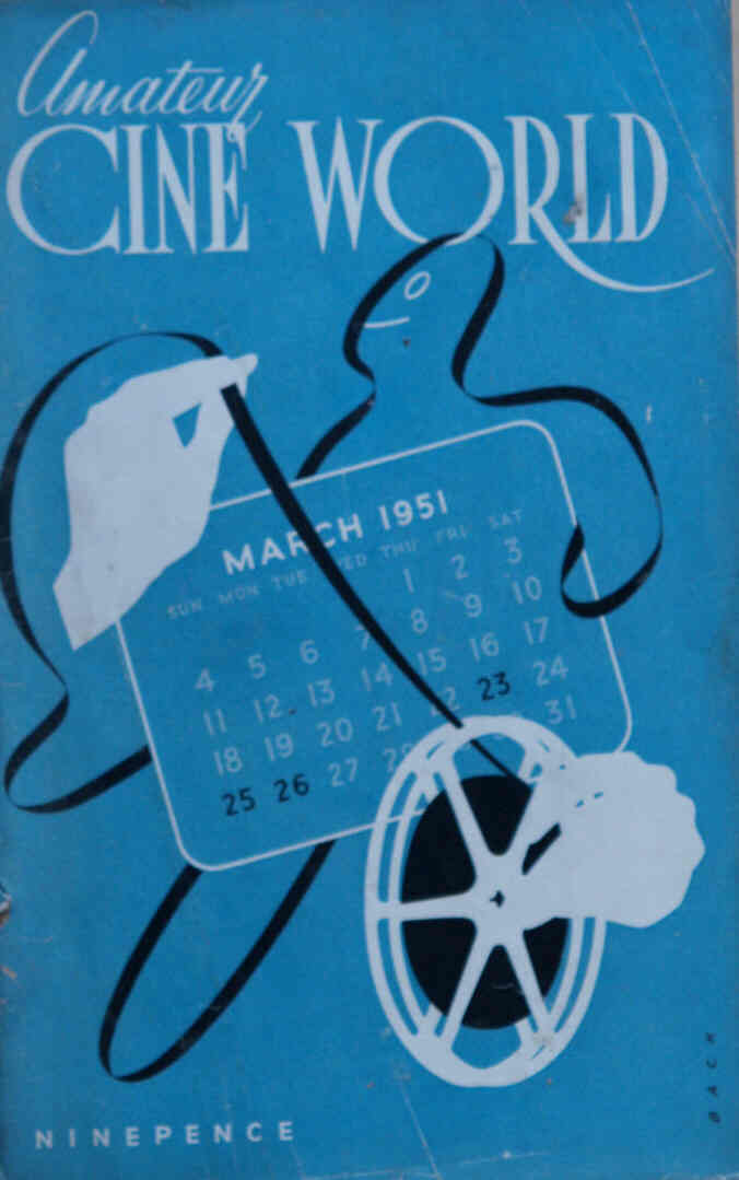 AMATEUR CINE WORLD magazine side cover March 1951