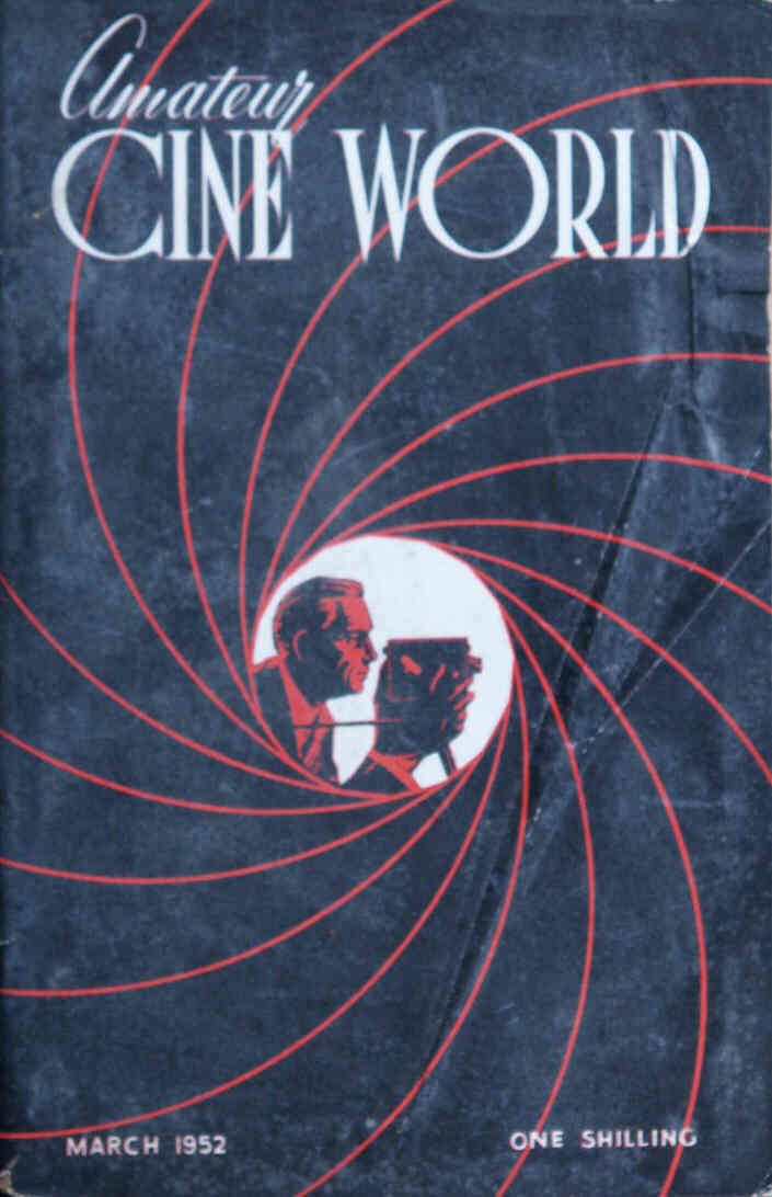 AMATEUR CINE WORLD magazine side cover March 1952