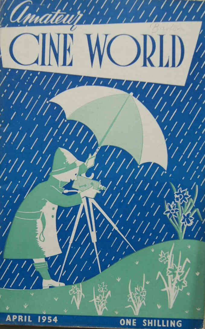 AMATEUR CINE WORLD magazine side cover April 1954
