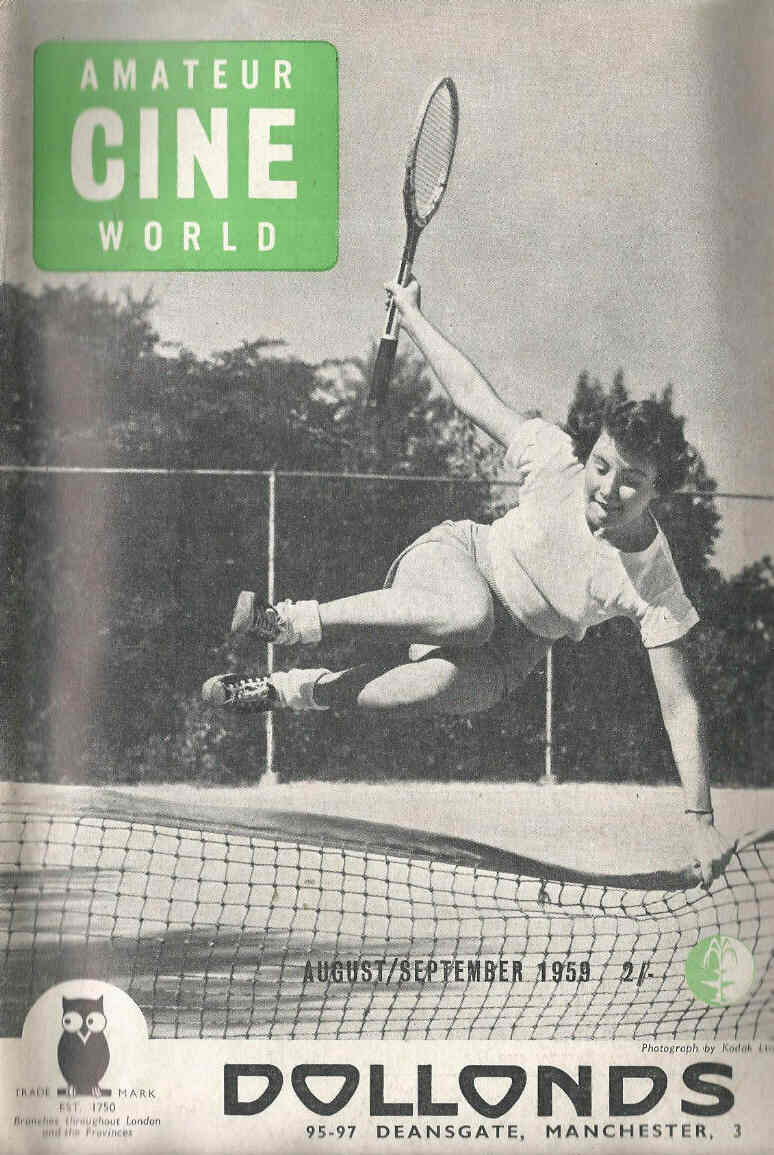 AMATEUR CINE WORLD magazine side cover August/September 1959