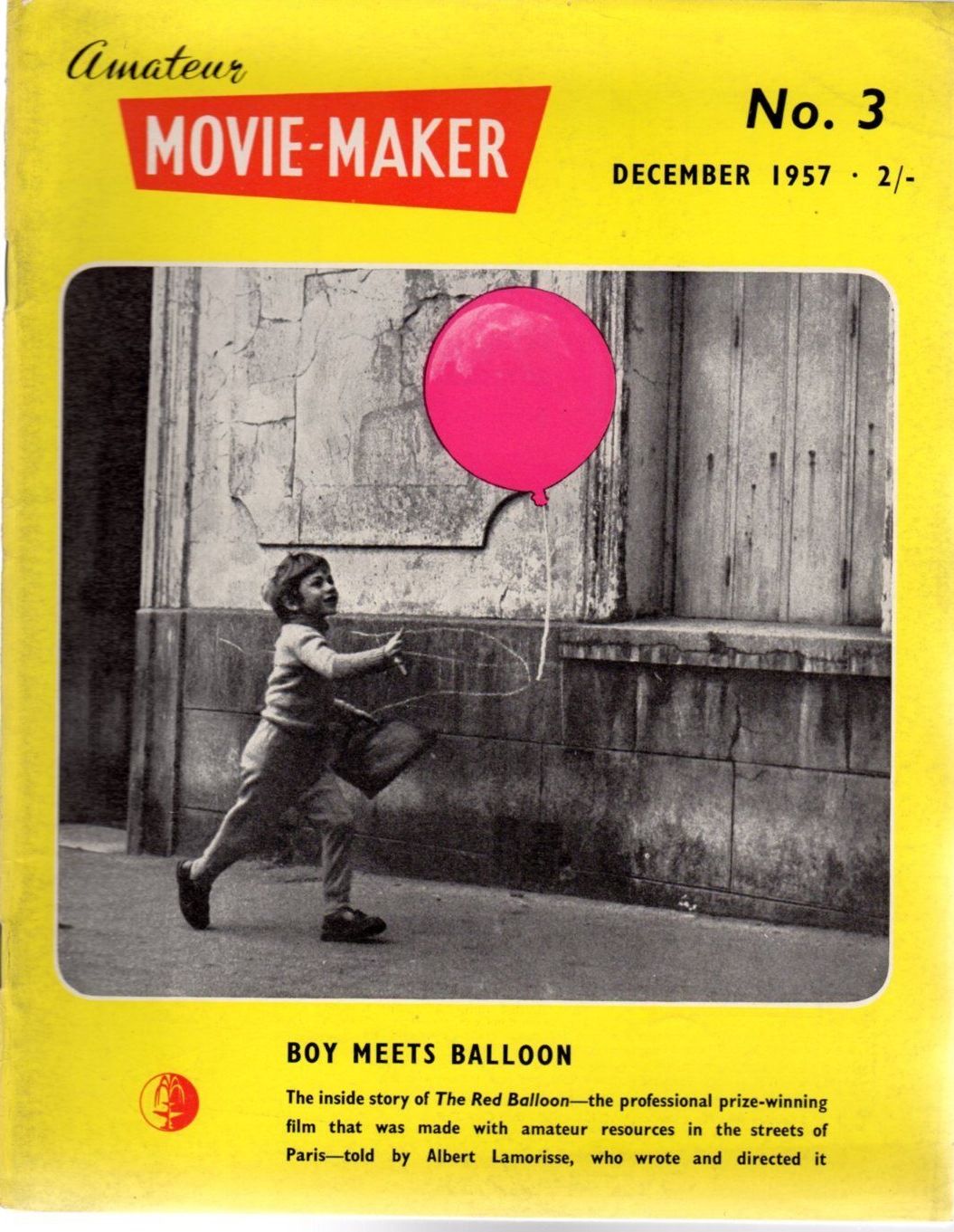 AMATEUR MOVIE MAKER magazine side cover Issue 3 December 1957