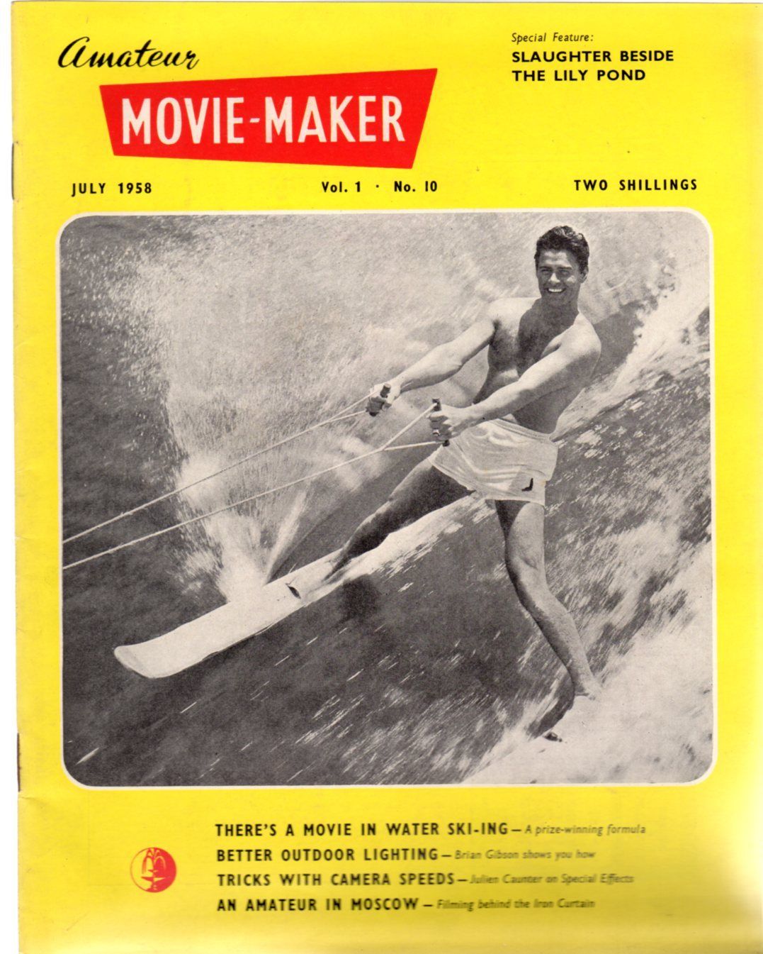 AMATEUR MOVIE MAKER magazine side cover Issue 10  Vol 1 No 10 July 1958