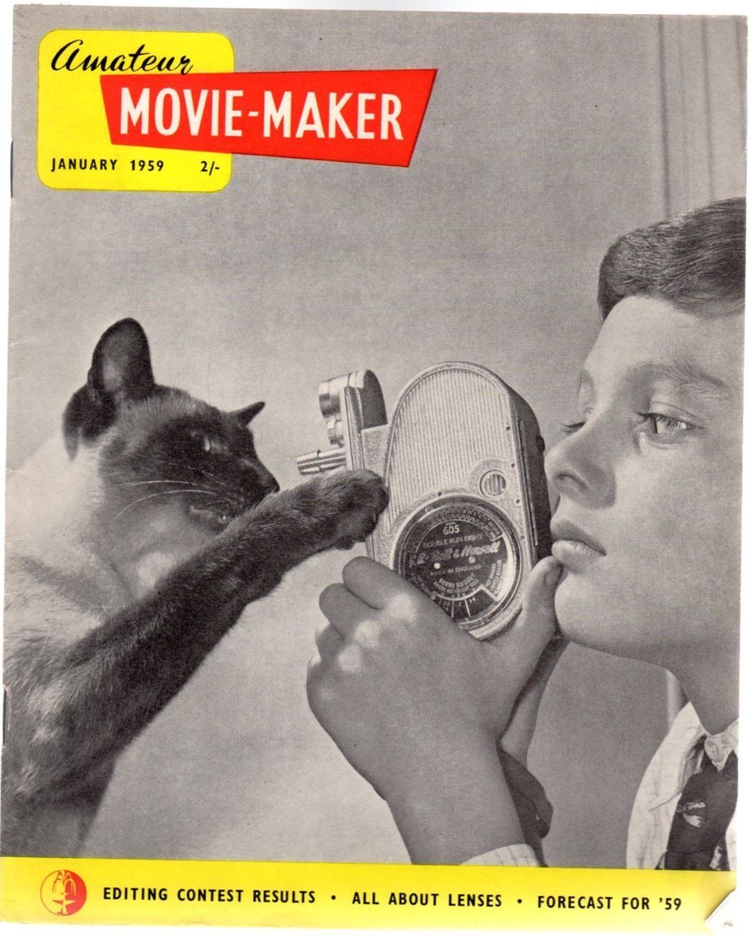 AMATEUR MOVIE MAKER magazine side cover  Vol 2 No 1 January 1959
