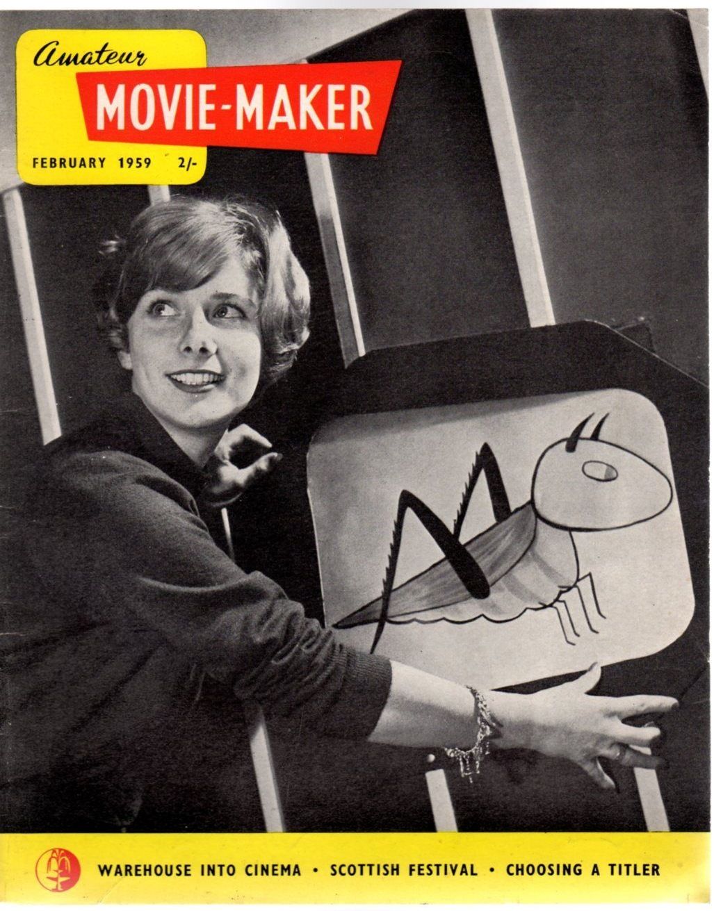 AMATEUR MOVIE MAKER magazine side cover  Vol 2 No 2 February 1959