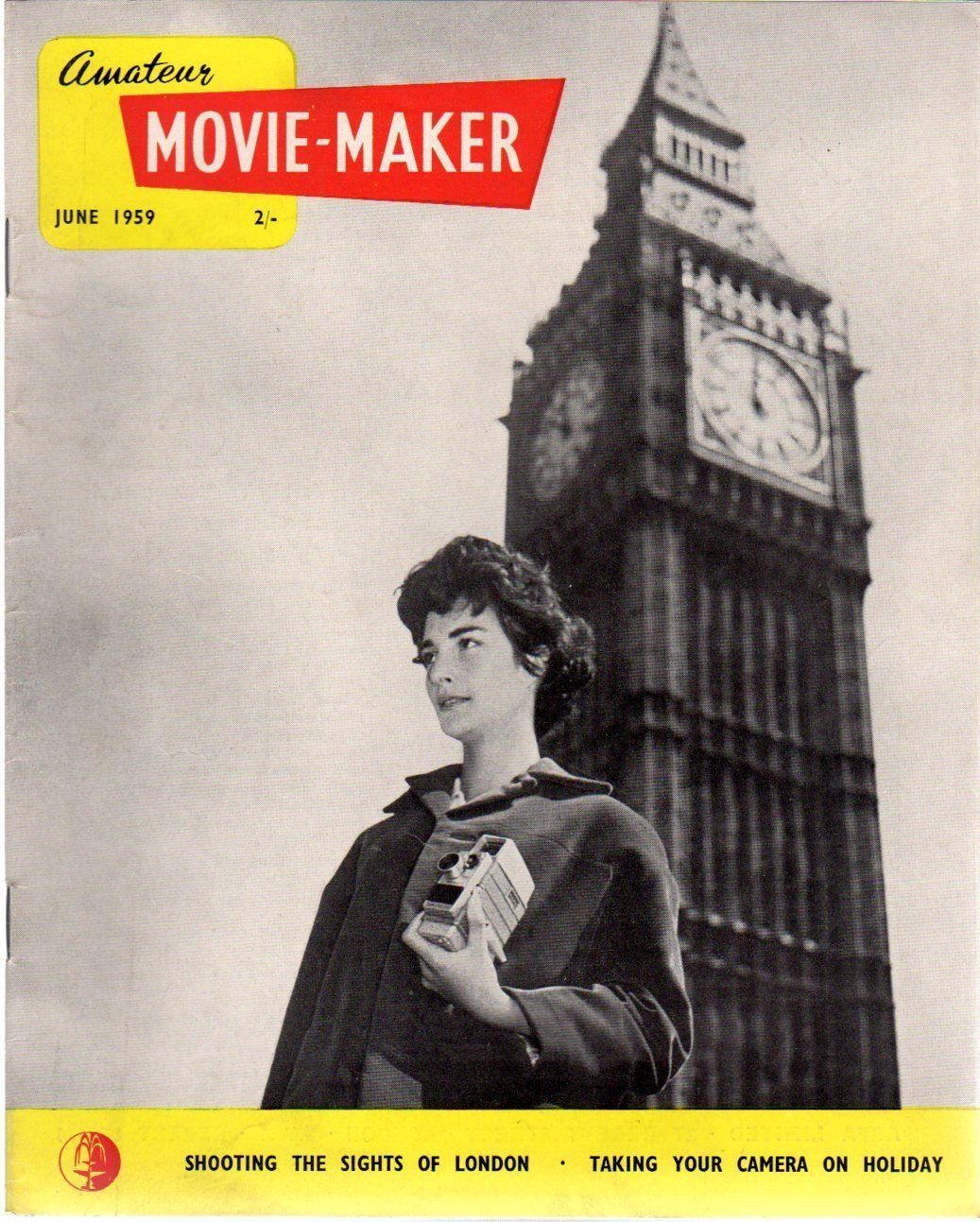 AMATEUR MOVIE MAKER magazine side cover  Vol 2 No 6 June 1959