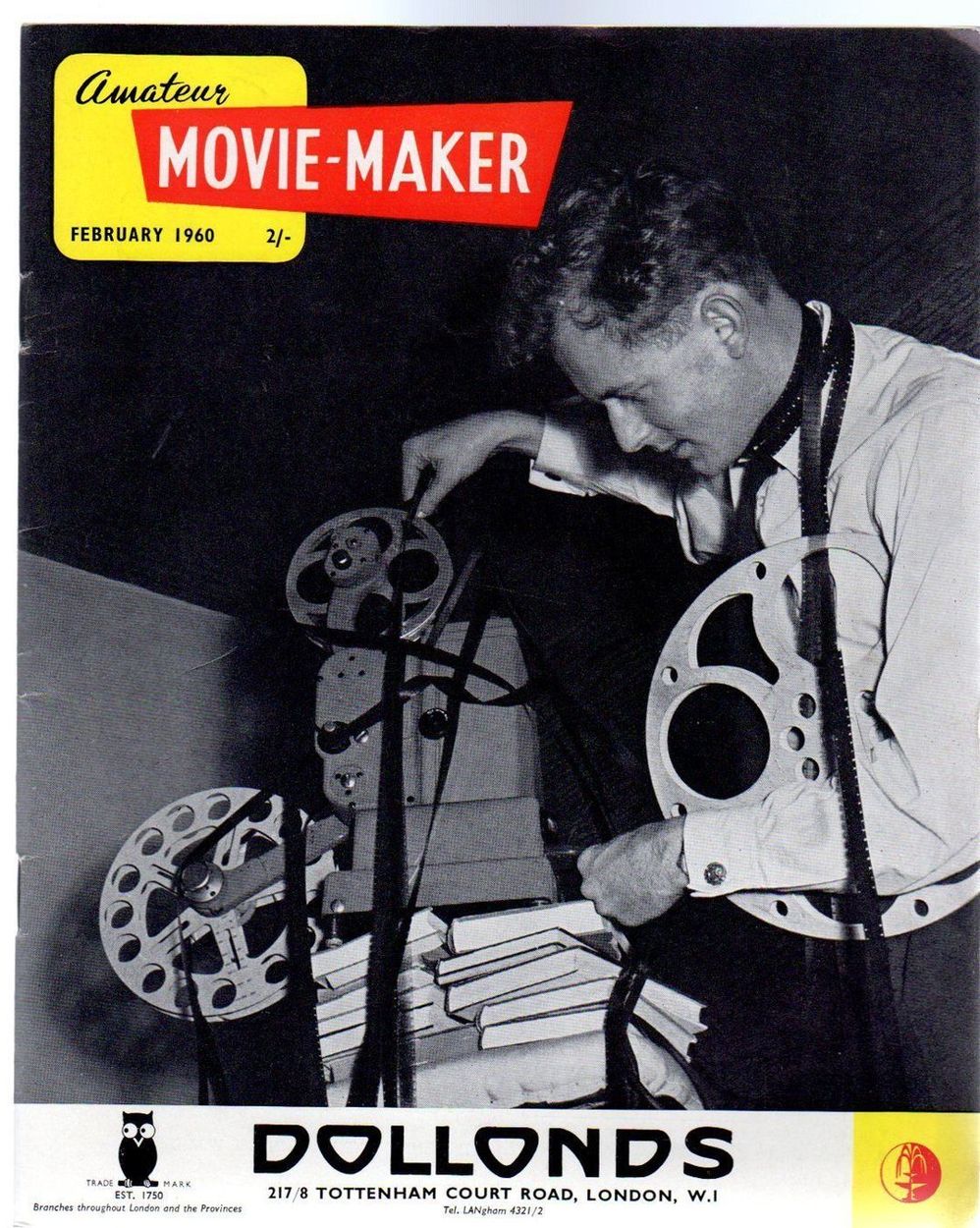 AMATEUR MOVIE MAKER magazine side cover  Vol 3 No 2 February 1960