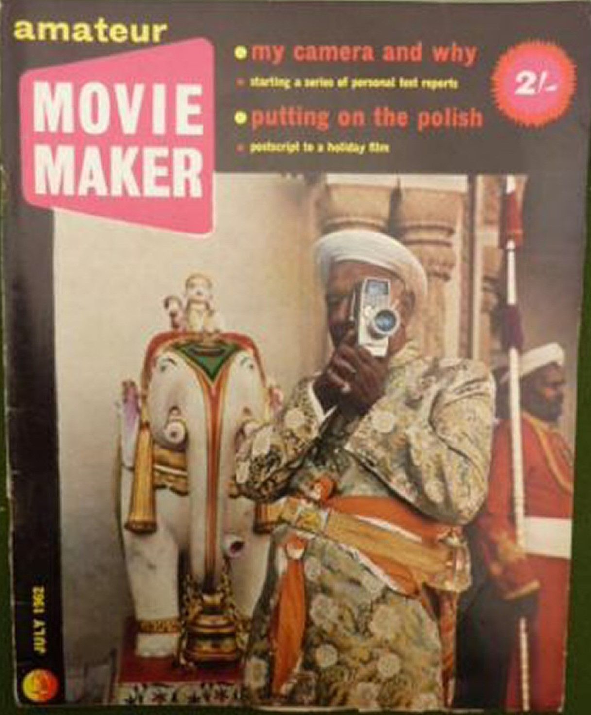 AMATEUR MOVIE MAKER magazine side cover  Vol 5 No  7  July 1962