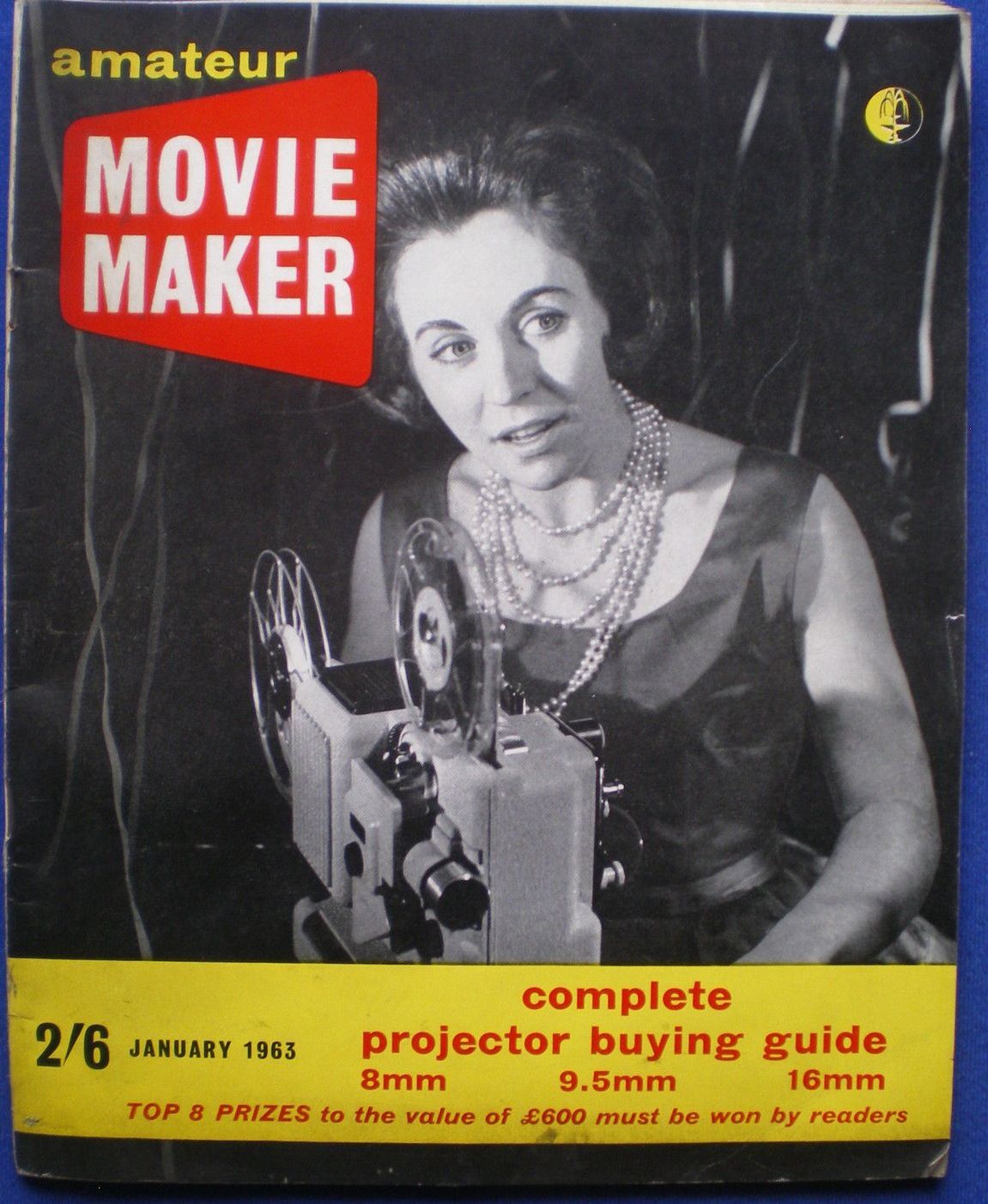 AMATEUR MOVIE MAKER magazine side cover January 1963
