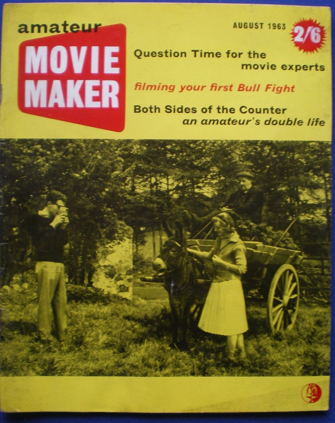 AMATEUR MOVIE MAKER magazine side cover August 1963