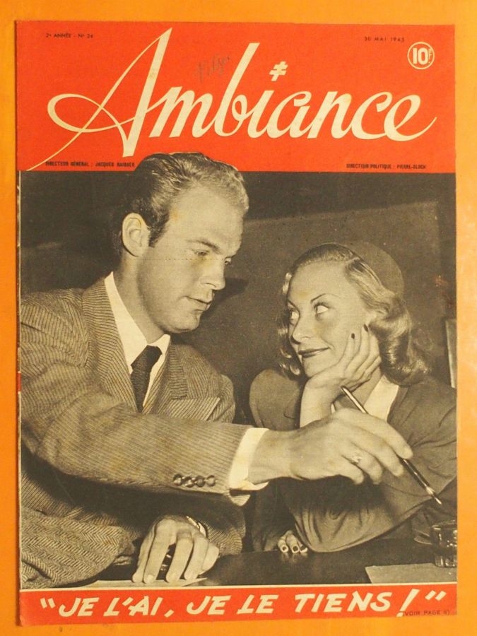 AMBIANCE magazine side cover Issue 24 30 May 1945