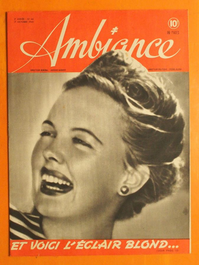 AMBIANCE magazine side cover Issue 44 17 October 1945