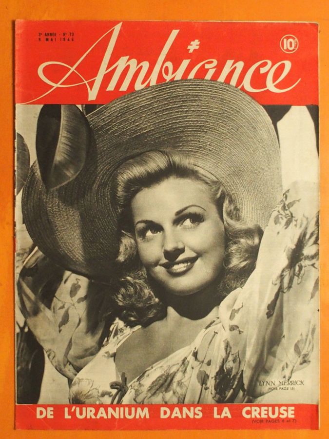 AMBIANCE magazine side cover Issue 73 8 May 1946
