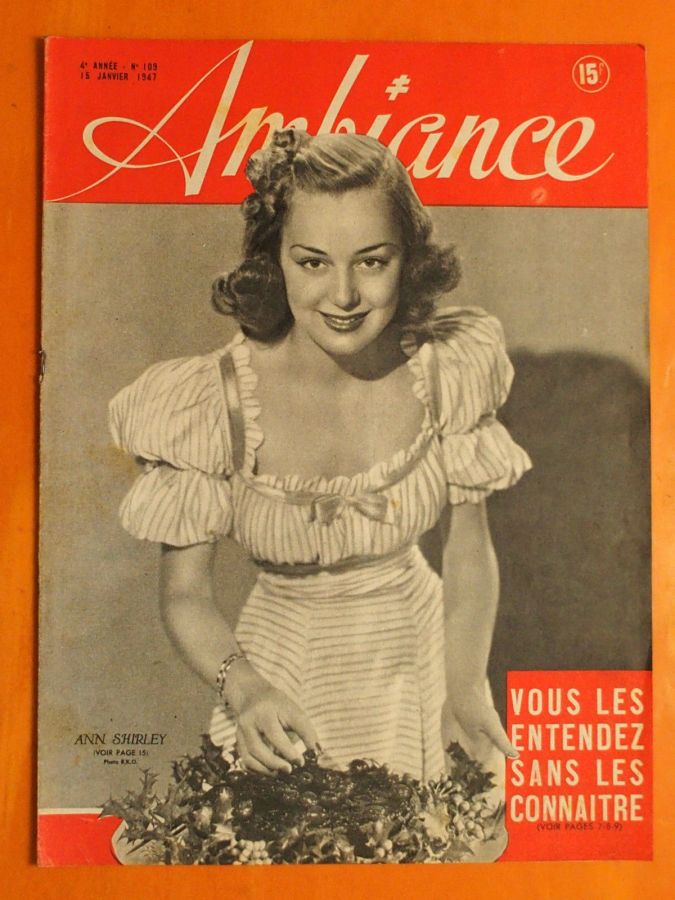 AMBIANCE magazine side cover Issue 109 15 January 1947