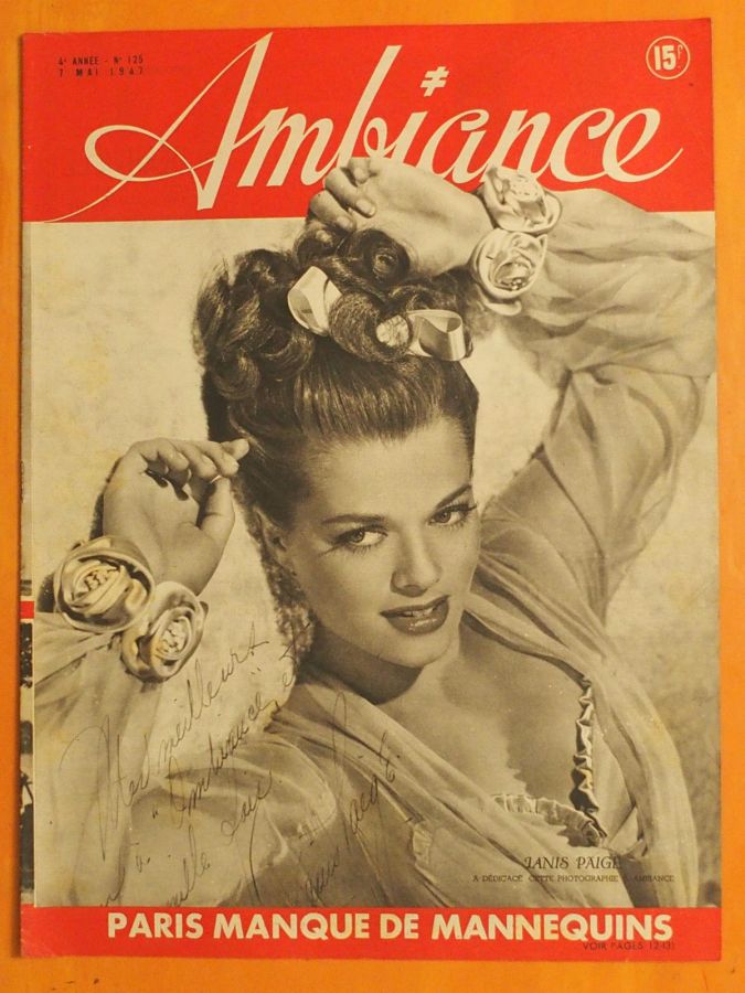 AMBIANCE magazine side cover Issue 125 7 May 1947