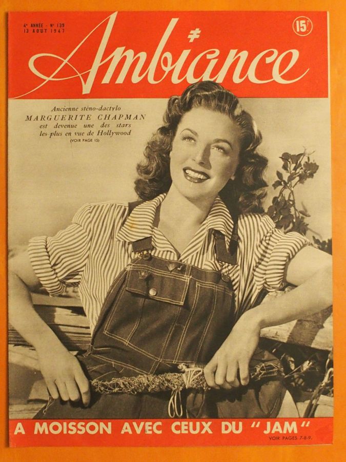 AMBIANCE magazine side cover Issue 139 13 August 1947