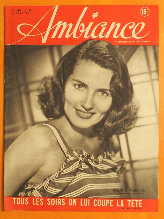 AMBIANCE magazine side cover Issue 140 20 August 1947