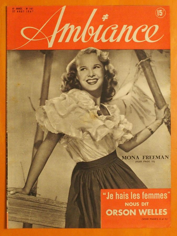 AMBIANCE magazine side cover Issue 141 27 August 1947