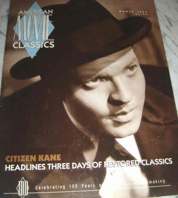 AMERICAN MOVIE CLASSICS magazine side cover Issue 58 March 1993
