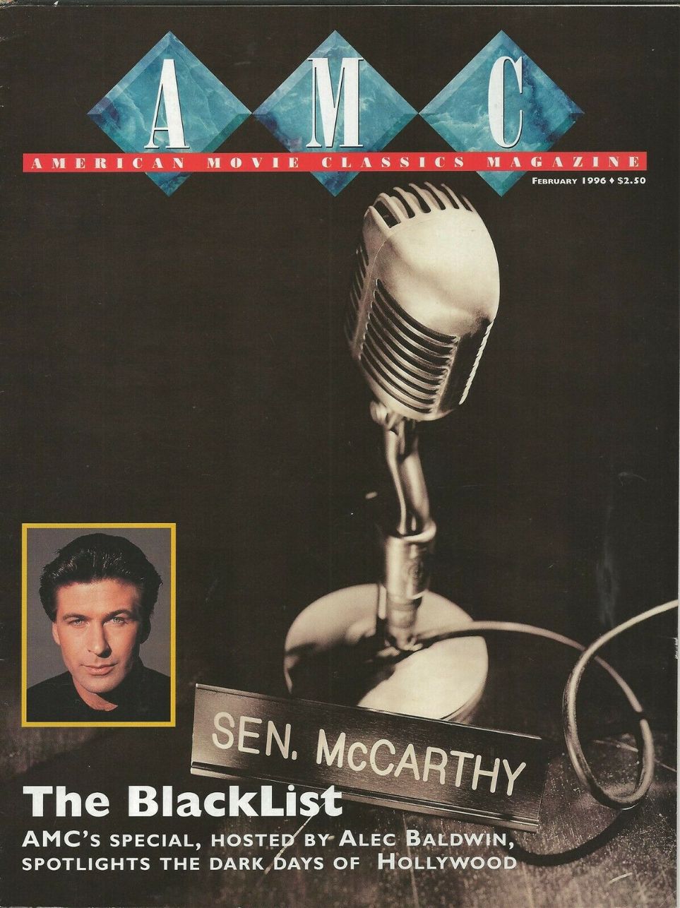 AMERICAN MOVIE CLASSICS magazine side cover Issue 93 February 1996